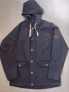 Woolrich Gray Hooded Field Raincoat